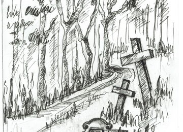 Zeichnung Gräber in Grünow Mecklenburg